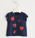 T-shirt in jersey stretch con cuori applicati sarabanda NAVY-3854