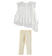 Elegante completo maxi maglia con fiori e leggings sarabanda PANNA-0112 back