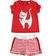 Completo t-shirt con gattino e short sarabanda ROSSO-2256