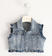 Gilet da bambina effetto denim sarabanda BLU CHIARO LAVATO-7310