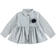 Maxi camicia bambina con fantasia di righe e intrecci lurex sarabanda NAVY-3854