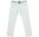 Pantalone slim fit in piquet stretch di cotone effetto righina sarabanda BIANCO-0113