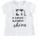 T-shirt bambina in cotone con stampa laminata sarabanda BIANCO-0113