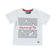 T-shirt 100% cotone con risvoltino nel fondo manica sarabanda BIANCO-BLU-8020