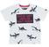 T-shirt bambino 100% cotone con squali sarabanda BIANCO-BLU-8020