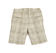 Pantalone corto per bambino a quadri misto cotone e lino sarabanda DARK BEIGE-0475_back