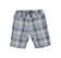 Pantalone corto per bambino a quadri misto cotone e lino sarabanda NAVY-3854