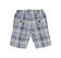 Pantalone corto per bambino a quadri misto cotone e lino sarabanda NAVY-3854_back