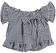 Blusa per bambina svasata in morbida tela di cotone a quadretti sarabanda NAVY-3854