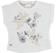 T-shirt bambina in cotone stretch con fiori e farfalle strass sarabanda PANNA-0112