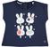 T-shirt smanicata in cotone stretch con conigliette e dettagli laminati sarabanda NAVY-3854
