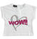 T-shirt con ricamo "Wow!!" di paillettes reversibili sarabandapromo BIANCO-0113