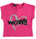 T-shirt con ricamo "Wow!!" di paillettes reversibili sarabandapromo			FUXIA-2438