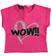 T-shirt con ricamo "Wow!!" di paillettes reversibili sarabandapromo FUXIA-2438