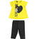 Completo in jersey stretch con t-shirt dalle grafiche diverse e leggings sarabandapromo			GIALLO-1434