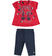 Completo in jersey stretch con t-shirt dalle grafiche diverse e leggings sarabandapromo ROSSO-2253