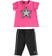 Completo in jersey maxi t-shirt e leggings pinocchietto sarabandapromo NERO-0658