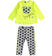 Completo maglietta con orsacchiotto glitter e leggings a pois sarabandapromo GIALLO FLUO-1499