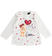 Maglietta girocollo con orsetto e cuori sarabandapromo PANNA-0112