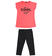 Completo per bambina t-shirt e leggings alla pescatora sarabandapromo CORALLO FLUO-5827