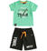 Completo per bambino due pezzi: t-shirt e pantalone corto sarabandapromo VERDE-5041