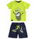 Completo per bambino due pezzi: t-shirt e pantalone corto sarabandapromo VERDE-5237
