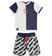 Completo bambino t-shirt e pantalone corto stampa all over sarabandapromo GRIGIO MELANGE-NAVY-6RU3