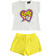 Completo bambina t-shirt e shorts con cuore di strass sarabandapromo BIANCO-0113