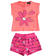 Completo bambina t-shirt e shorts con cuore di strass sarabandapromo CORALLO-2143