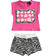 Completo bambina t-shirt e shorts con cuore di strass sarabandapromo			FUXIA-2445