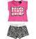 Completo bambina t-shirt e shorts con cuore di strass sarabandapromo FUXIA-2445