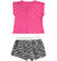 Completo bambina t-shirt e shorts con cuore di strass sarabandapromo FUXIA-2445_back