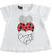 T-shirt bambina in jersey stretch con cuori sarabandapromo BIANCO-0113