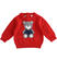 Maglia in tricot con orsetto minibanda ROSSO-2253