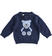 Maglia in tricot con orsetto minibanda NAVY-3854
