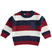 Maglia girocollo neonato in tricot a righe minibanda BORDEAUX-2548