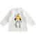 Maglietta girocollo 100% cotone con applicazioni per neonato minibanda PANNA-0112
