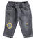 Pantalone con stampe in denin maglia per neonato minibanda GRIGIO CHIARO-7992