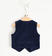 Gilet per neonato in velluto liscio minibanda NAVY-3854_back