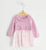 Raffinato abito per neonata mix fabric minibanda CICLAMINO MELANGE-8855