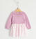 Raffinato abito per neonata mix fabric minibanda CICLAMINO MELANGE-8855 back