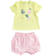 Completo per neonata t-shirt e coulotte minibanda			LIME-5324