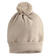 Cappello modello cuffia in tricot con pompon minibanda			BEIGE-0437
