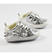 Scarpine modello sneakers in tessuto lucido con fiocchi minibanda			SILVER-1157