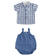Grazioso Kit neonato camicia e salopette 100% cotone minibanda AVION-3644