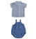 Grazioso Kit neonato camicia e salopette 100% cotone minibanda AVION-3644 back