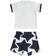 Completino per neonati 100% cotone t-shirt e pantalone minibanda BIANCO-0113_back