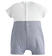 Pagliaccetto neonato estivo 100% cotone effetto salopette minibanda BIANCO-0113 back