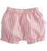 Pantalone neonato corto 100% cotone a righe minibanda ROSSO-2235