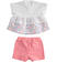 Completino neonata t-shirt con balze e pantalone corto minibanda BIANCO-0113_back